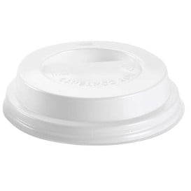 Coperchio con Foro per Bicchiere 6 e 8 Oz Bianco Ø7,9cm (100 Pezzi)