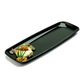 Vassoio Rettangolare Rigida Nero 17x45cm (5 Pezzi)