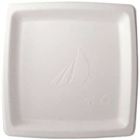 Piatto Quadrato Bianco Canna Zucchero 17x17cm (1000 Pezzi)
