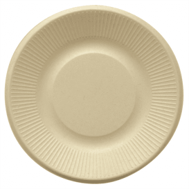 Piatto Bio di Canna da Zucchero Natural Ø210mm (50 Pezzi)
