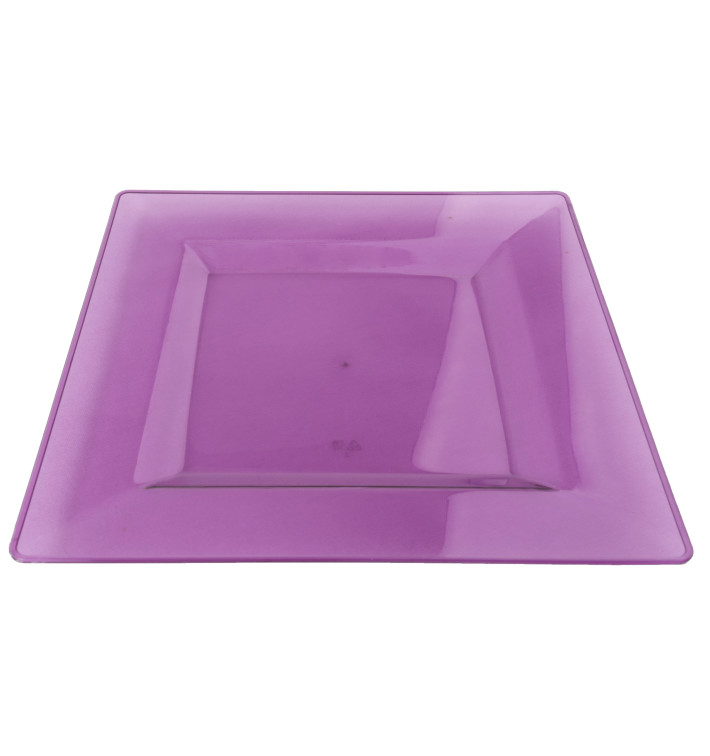 Piatto Plastica Rigida Quadrato Melanzana 20x20cm (4 Pezzi) Piatto Plastica Rigida Quadrato Melanzana 20x20cm (4 Pezzi)