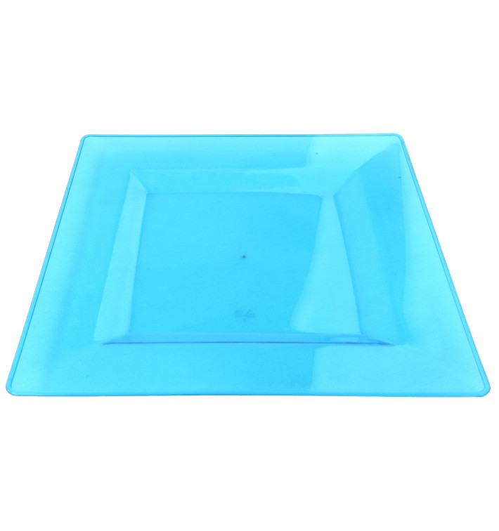 Piatto Plastica Rigida Quadrato Turchese 20x20cm (88 Pezzi) Piatto Plastica Rigida Quadrato Turchese 20x20cm (88 Pezzi)
