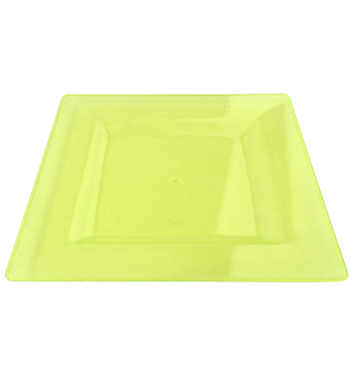 Piatto Plastica Rigida Quadrato Verde 20x20cm (4 Pezzi) Piatto Plastica Rigida Quadrato Verde 20x20cm (4 Pezzi)