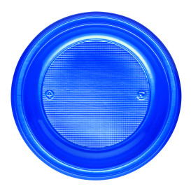 Piatto di Plastica PS Fondo Blu Scuro Ø220mm (30 Pezzi)