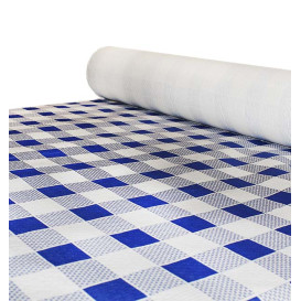 Tovaglia di Carta Rotolo Quadro Blu 1x100m. 40g (6 Pezzi)