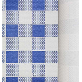Tovaglia di Carta Rotolo Quadro Blu 1x100m. 40g (6 Pezzi)