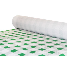 Tovaglia di Carta Rotolo Quadro Verde 1x100m. 40g (6 Pezzi)