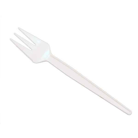 Forchetta di Plastica PS Bianco 135 mm (200 Pezzi)