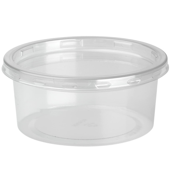 Contenitore di Plastica rPET DeliLite con Coperchio 7,6oz/217ml (500 Pezzi) Contenitore di Plastica rPET DeliLite con Coperchio 7,6oz/217ml (500 Pezzi)