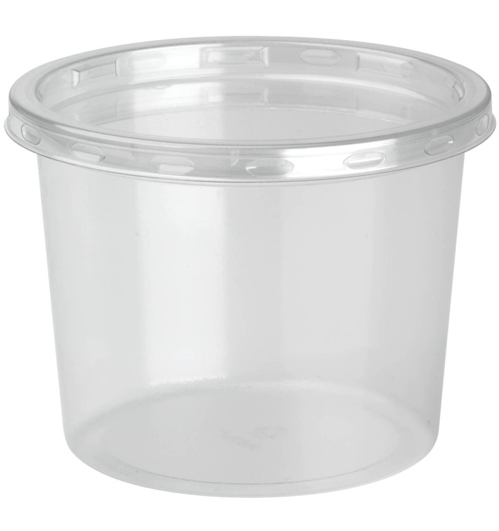 Contenitore di Plastica rPET DeliLite con Coperchio 9,8oz/279ml (50 Pezzi) Contenitore di Plastica rPET DeliLite con Coperchio 9,8oz/279ml (50 Pezzi)