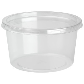 Contenitore di Plastica rPET DeliLite con Coperchio 19,4 Oz/550ml  (50 Pezzi)