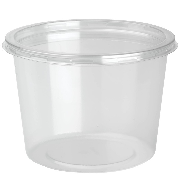 Contenitore di Plastica rPET DeliLite con Coperchio 24,6 Oz/700mll (300 Pezzi) Contenitore di Plastica rPET DeliLite con Coperchio 24,6 Oz/700mll (300 Pezzi)