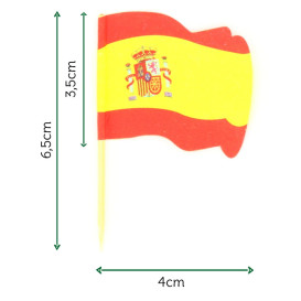Spiedi in Legno Bandiera "Espagne" 65mm (14.400 Pezzi)