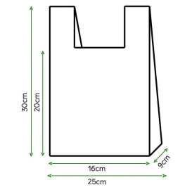 Sacchetto di Plastica Canottiera 25x30cm Bianca (200 Pezzi)