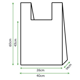 Sacchetto di Plastica Canottiera 40x60cm Bianca (200 Pezzi)