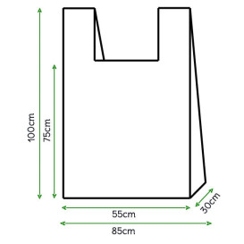 Sacchetto di Plastica Canottiera 85x100cm Bianca (500 Pezzi)