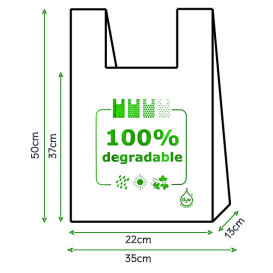 Sacchetto di Plastica Canottiera 100% Degradabile 35x50cm (200 Pezzis)