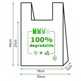 Sacchetto di Plastica Canottiera 100% Degradabile 30x40cm (6000 Pezzi)