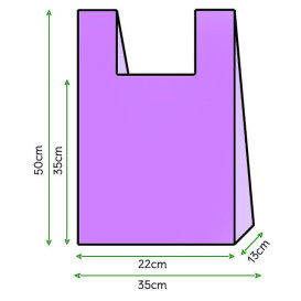 Sacchetto di Plastica Canottiera 35x50cm Lilla (200 Pezzi)