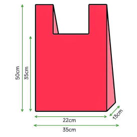 Sacchetto di Plastica Canottiera 35x50cm Rosso (5000 Pezzi)