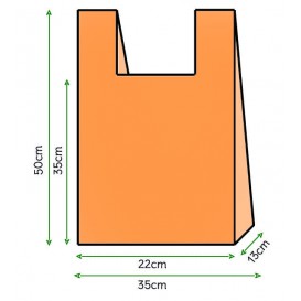 Sacchetto di Plastica Canottiera 35x50cm Arancione (5000 Pezzi)