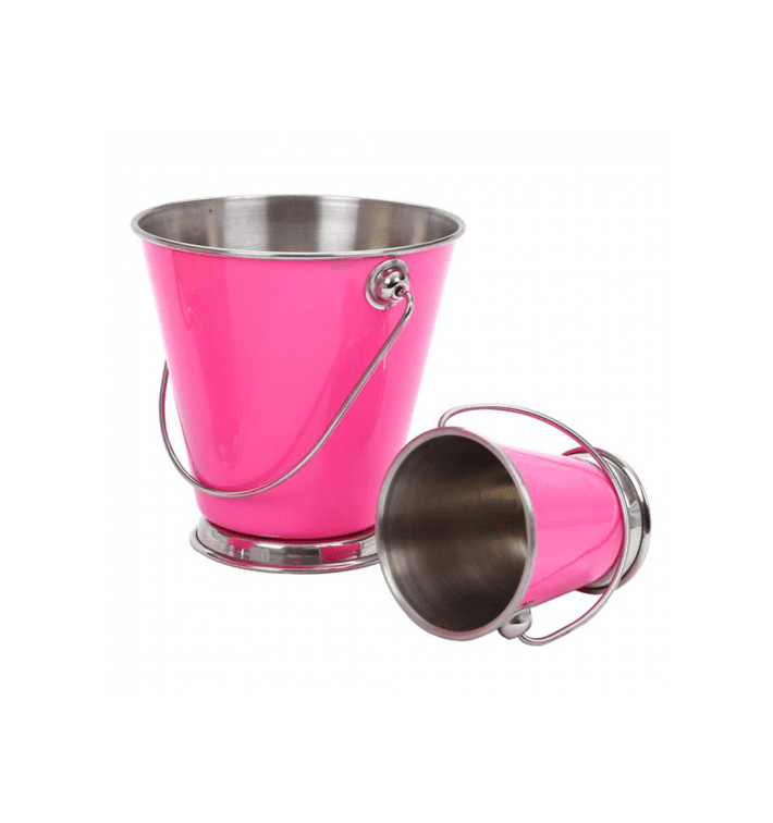 Mini Secchi presentazione Acciaio Rosa Ø70x70mm (12 Pezzi) Mini Secchi presentazione Acciaio Rosa Ø70x70mm (12 Pezzi)