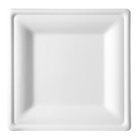 Piatto Quadrato Canna Zucchero Bianco 26x26cm (320 Pezzi)