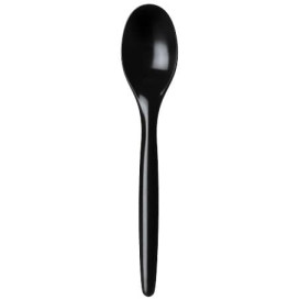 Cucchiaio Plastica Luxury Nero 175 mm (100 Pezzi)