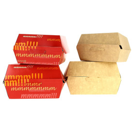 Scatola  Kraft per Hamburguesa XXL 14,5x14,5x8 cm (25 Pezzi)