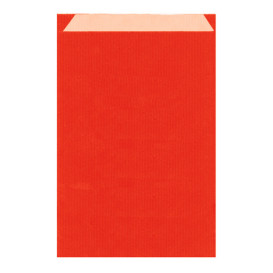 Sacchetto di Carta Kraft Rosso 26+9x38cm (125 Pezzi)