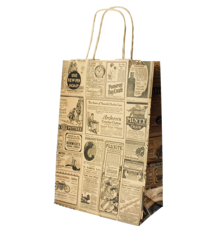 Buste Shopper in Carta Times 80g 20+10x29 cm (250 Pezzi) Buste Shopper in Carta Times 80g 20+10x29 cm (250 Pezzi)
