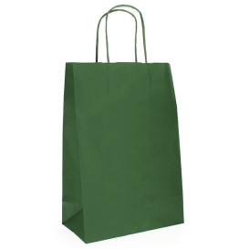 Buste Shopper in Carta Verde 80g 20+10x29 cm (250 Pezzi)