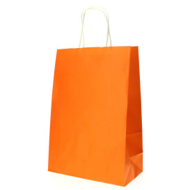 Buste Shopper in Carta Arancione 80g 20+10x29 cm (200 Pezzi)