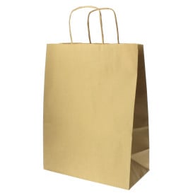 Buste Shopper in Carta Hawanna 100g 24+12x31 cm (50 Pezzi)