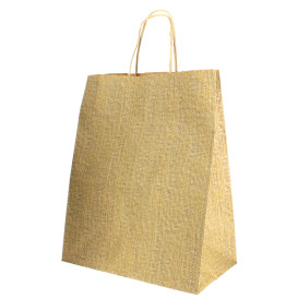 Buste Shopper Carta Kraft Naturale 80g 26+14x32cm (250 Pezzi)