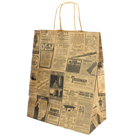 Buste Shopper in Carta Kraft Times 80g 24+14x32cm (50 Pezzi)