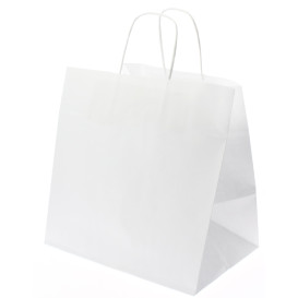 Buste Shopper in Carta Bianca 80g 30+18x29cm (25 Pezzi)