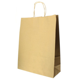 Buste Shopper in Carta Hawanna 100g 32+12x41 cm (50 Pezzi)