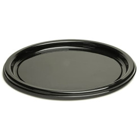 Piatto di Plastica Tondo Nero 18 cm (25 Pezzi)