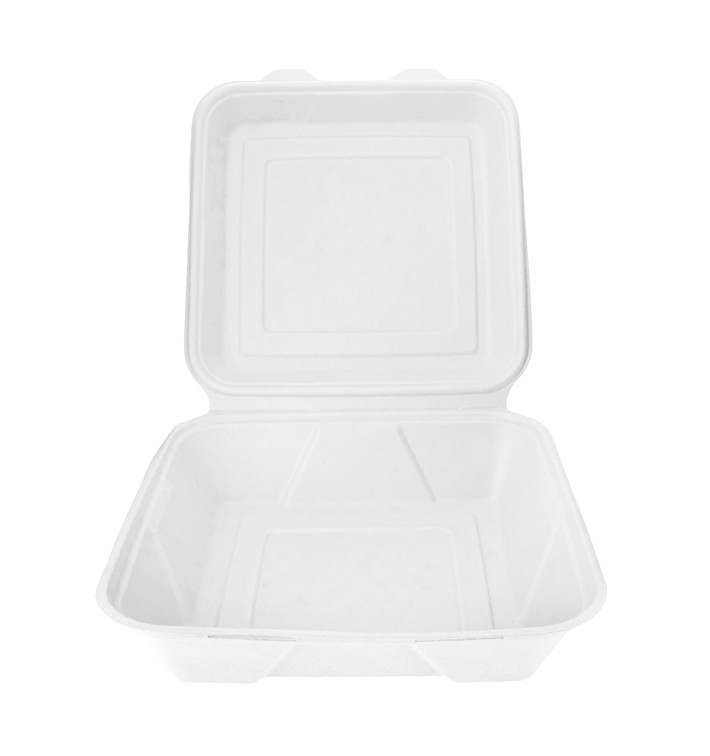 Contenitori Canna Zucchero Naturale 235x235x78mm (50 Pezzi) Contenitori Canna Zucchero Naturale 235x235x78mm (50 Pezzi)