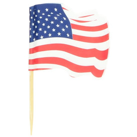 Spiedi in Legno Bandiera "USA" 65mm (14.400 Pezzi)