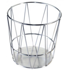 Cesto Rotondo Acciacio Argento Ø115x115mm (1 Pezzi)
