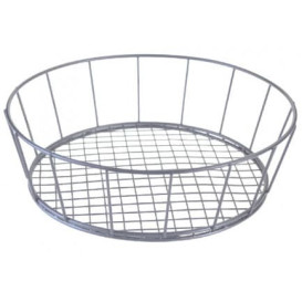 Cesto Rotondo Acciacio Argento Ø241x70mm (1 Pezzi)