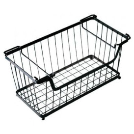 Cesto Impilabile con Manici Acciaio Nero 330x275x227mm (1 Pezzi)