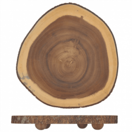 Vassoio Rotondo Presentazione Legno Ø230x35mm (6 Pezzi)