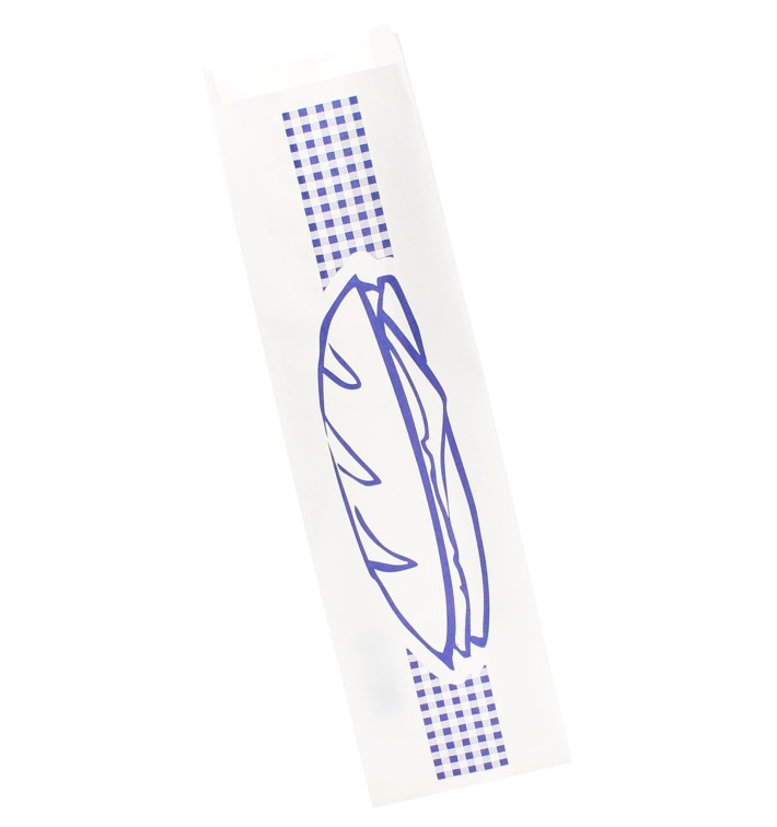 Sacchetto di Carta Baguette Blu 9+5x32cm (1000 Pezzi) Sacchetto di Carta Baguette Blu 9+5x32cm (1000 Pezzi)