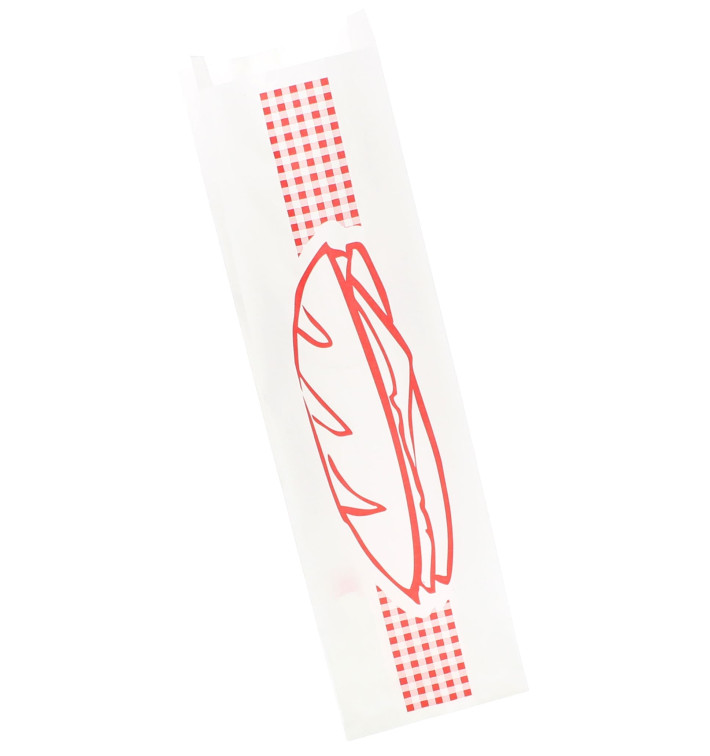 Sacchetto di Carta Baguette Rosso 9+5x32cm (1000 Pezzi) Sacchetto di Carta Baguette Rosso 9+5x32cm (1000 Pezzi)