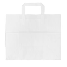 Buste Shopper in Carta Bianca 80g/m² 32+22x26cm (250 Pezzi)