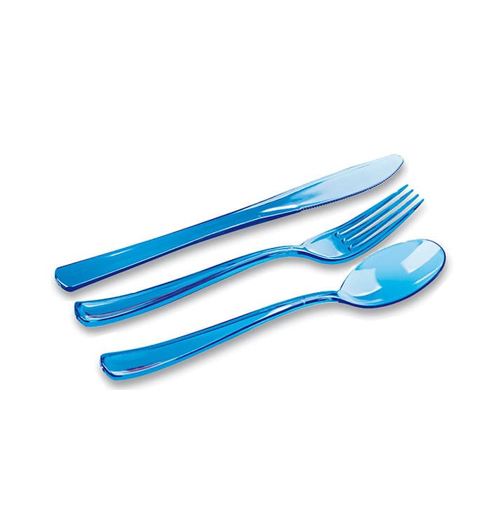 Set Posate Plastica Forchetta, Coltello, Cucchiaio Turchese (1 Kit) Set Posate Plastica Forchetta, Coltello, Cucchiaio Turchese (1 Kit)
