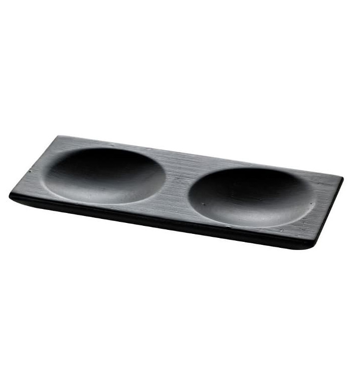 Piatto Degustazione di Bambu 2S Nero 12x6cm (12 Pezzi) Piatto Degustazione di Bambu 2S Nero 12x6cm (12 Pezzi)
